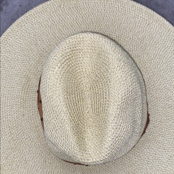 0516 Scala Wide Brim Studded Band Safari Straw Hat - Picture 6 of 8